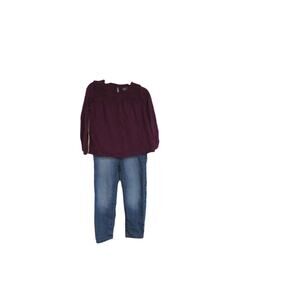 Oshkosh B'gosh Purple long sleeve shirt and blue jean jegging